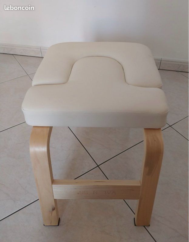 Chaise Yoga Poirier VALENESS - En Bois (150kg Max) - Inclut Sangle, Bloc Et Poster - Pour Débutants Et Experts