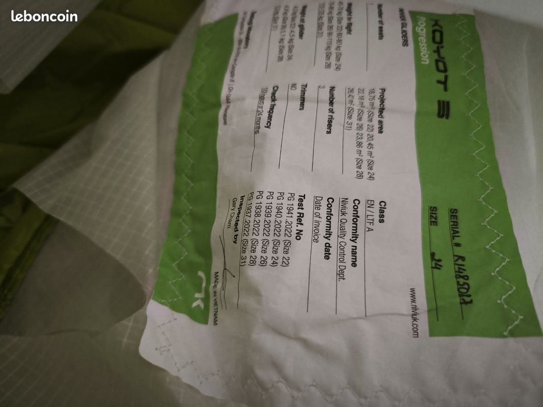 Pack Parapente Complet Débutant – Niviuk Koyot 5 (24) + Sellette Dudek + Secours (image 2)