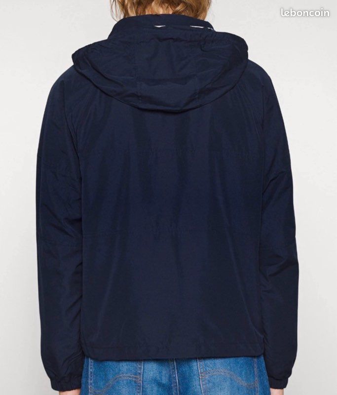 Veste Légère Homme Coupe-vent à Capuche Bleu Marine Taille 48 (neuve Avec étiquettes)