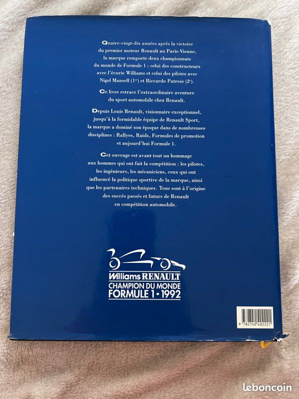 Livre L Histoire officielle du champion du monde RENAULT 1902 à 1992 (image 2)