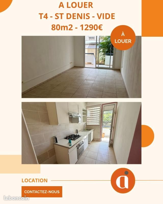 Appartement 4 pièces 80 m² · à Saint-Denis · 80 m² · 1 290 €/mois