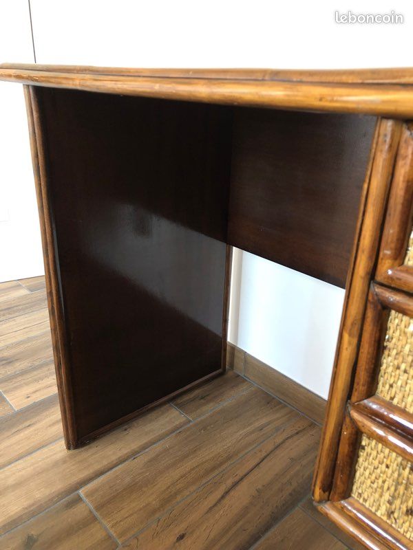 Bureau /coiffeuse rotin (image 6)