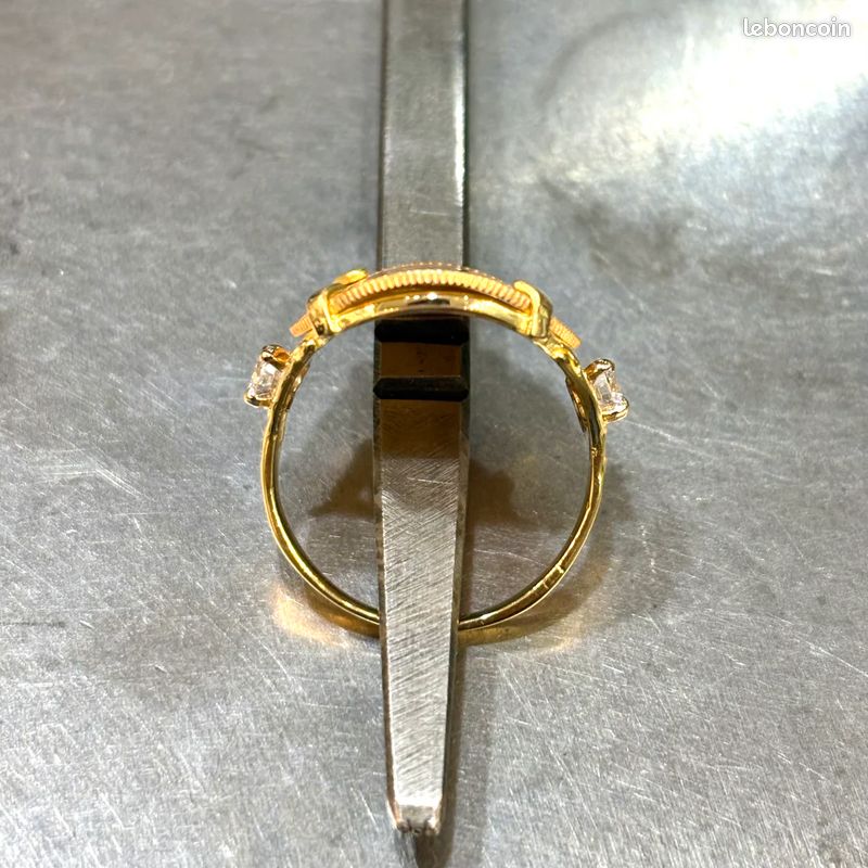Bague Pièce - Or Jaune 750 & Pièce 10 Francs Napoléon & Diamants (image 2)