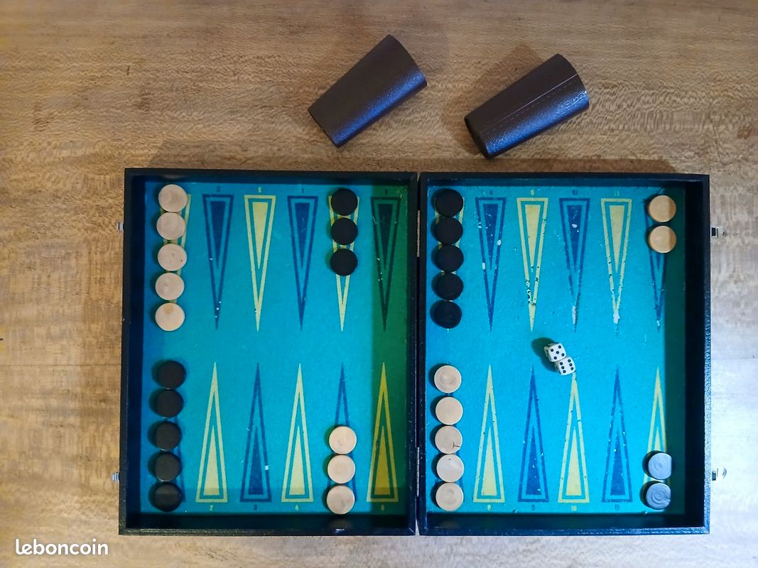 Jeu De Société Le Jacquet Et Le Backgammon Rachez - En Bois, Complet, Très Bon état