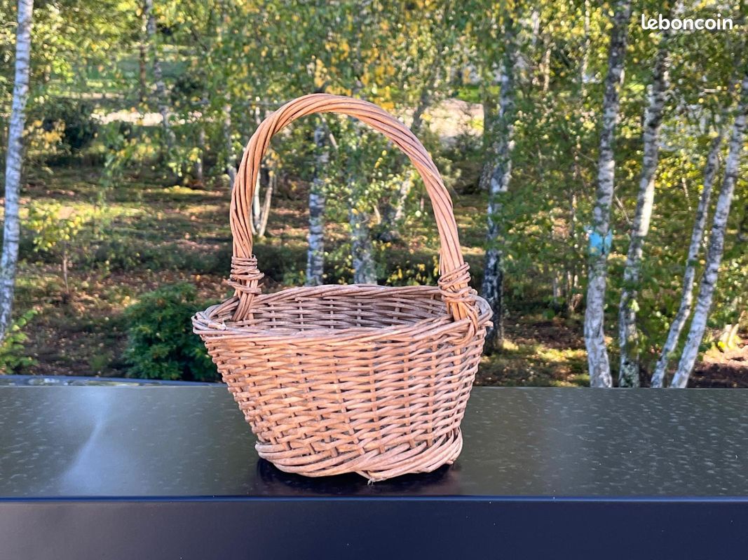 ANCIEN PANIER DE poupée en fil de fer grillagé de forme oblongue EUR 20