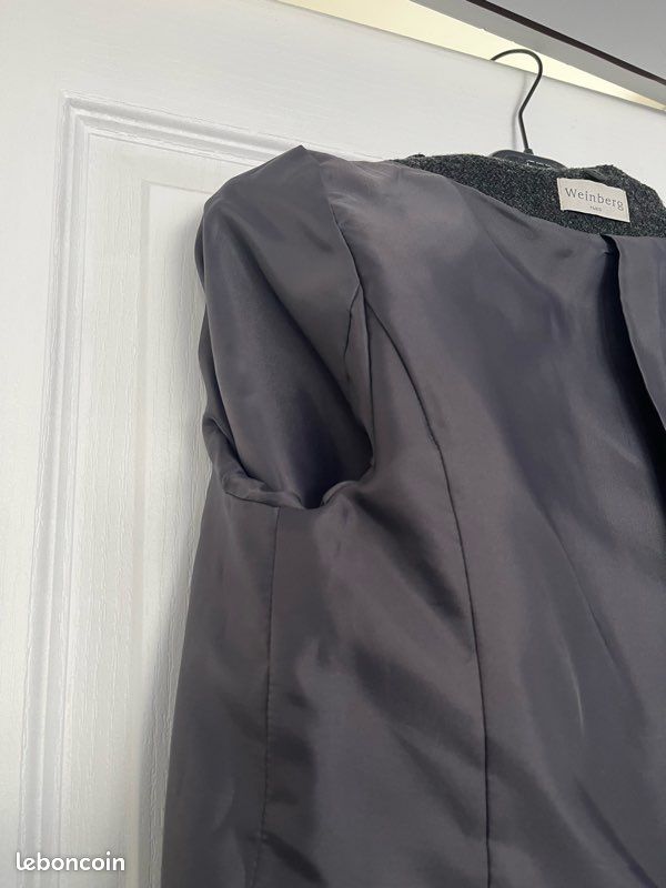 Veste taille 38. Marque weinberg. Ceinture et col en fourrure synthétique amovibles (image 10)
