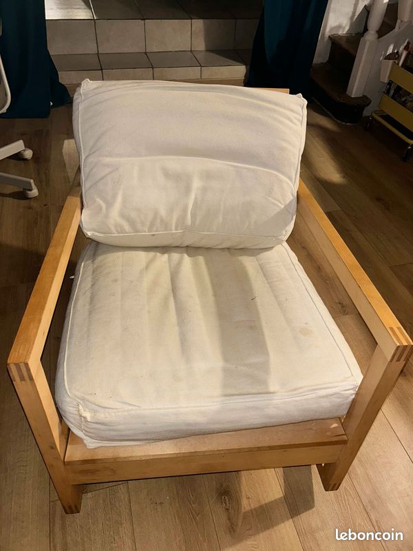 Fauteuil bois Bascule inclinable intérieur ou extérieur - Déhoussable (image 1)