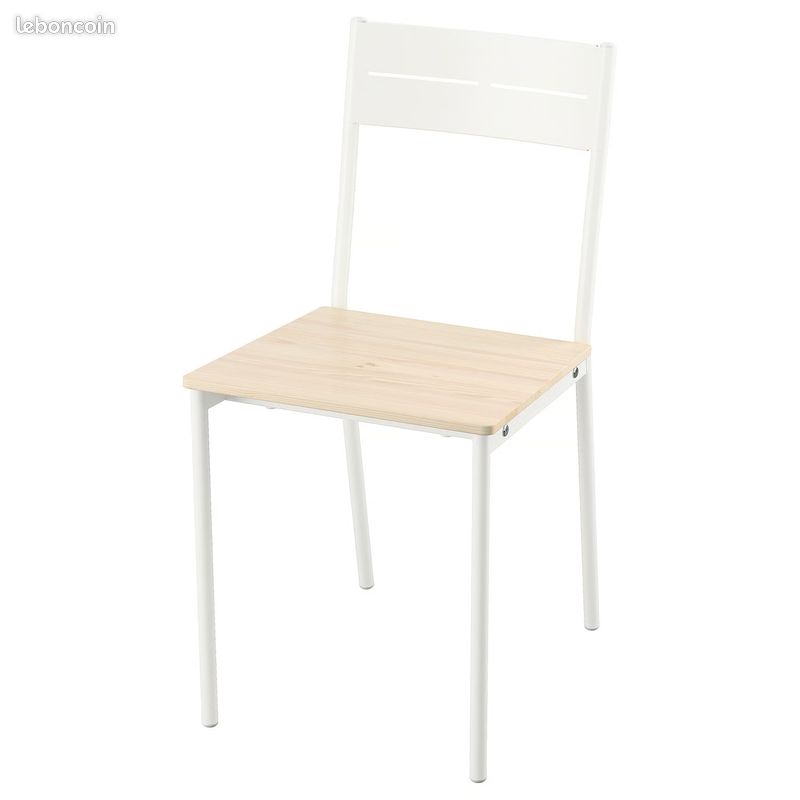 Ensemble Table VIHALS + 4 chaises BUSLATT - IKEA - Blanc - TBE (image 6)