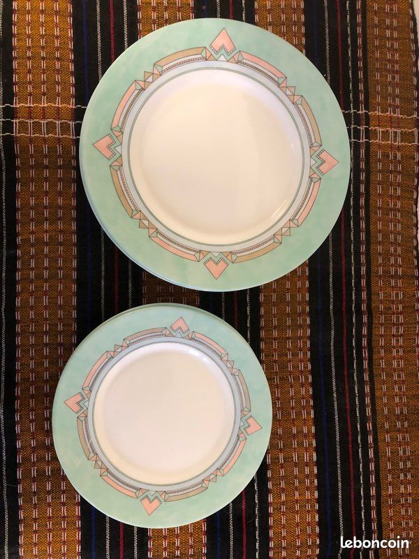 Lot19 De 6 Petites Assiettes Plates Vintage Mint Arcopal Lot19 De 6 Petites Assiettes Plates Vintage Mint Arcopal