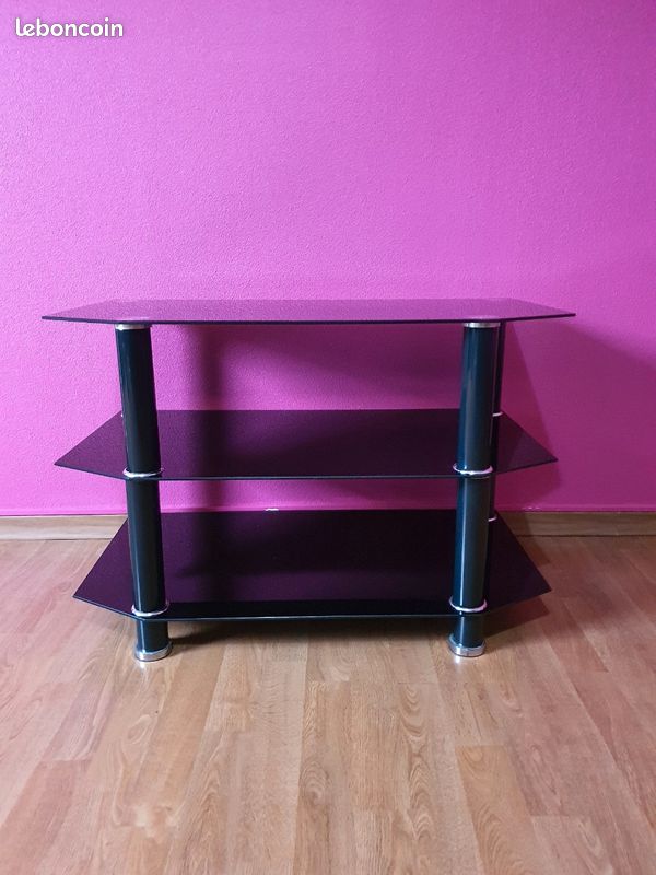 Meuble Tv en verre noir (image 1)