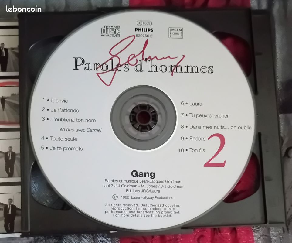 Double album cd Johnny Hallyday " Paroles d'hommes " (image 5)