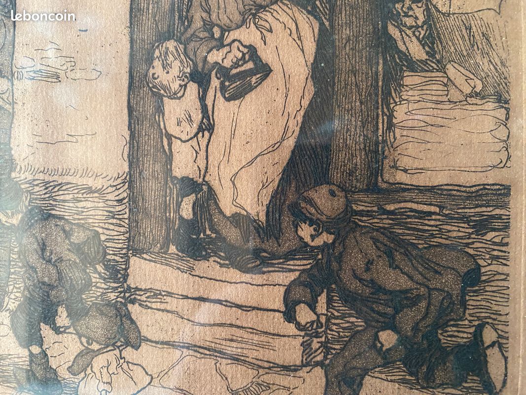 Roméo Dumoulin tableau gravure " Rue de la tranquillité " signé numéroté (image 18)
