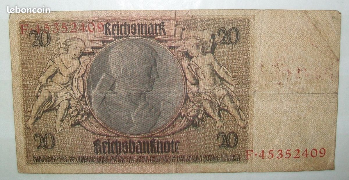 N°73 Billet Allemand Zwanzig reichsmark 1929 (image 2)