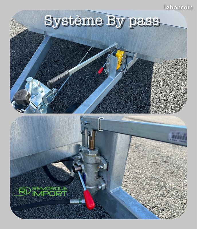 Remorque benne hydraulique bâche haute 150 cm 2 essieux PTAC 750 kg (image 10)