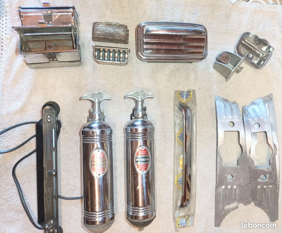 Cendriers ds mercedes sl simca 1100 enjoliveur de plaque immatriculation 204 extincteurs enjoliveurs aronde anti givre airflow retros anciens et recents (image 2)