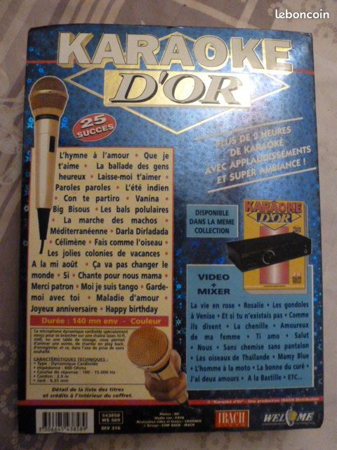 Coffret KARAOKE vintage contenant micro et cassette VHS (image 4)