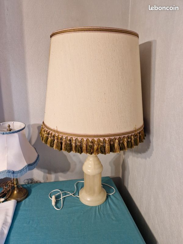 Grande lampe vintage 93x52 XXL – abat-jour à franges Hollywood Glam 70s (image 3)