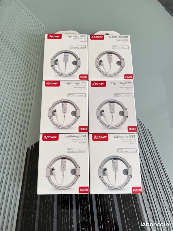 Lot câble Lightning compatible iPhone (image 1)