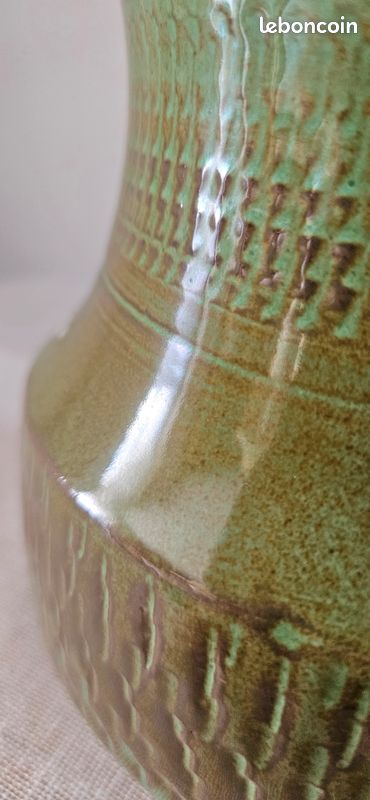 Pichet vintage en grès émaillé vert (image 5)