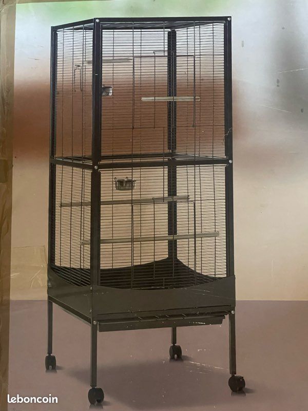 Volière neuve - Grande cage à oiseaux (60x60x148cm) (image 1)