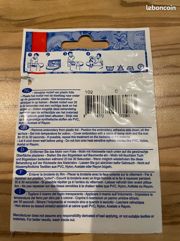 1 patch thermocolant pour réparation vetement (image 2)