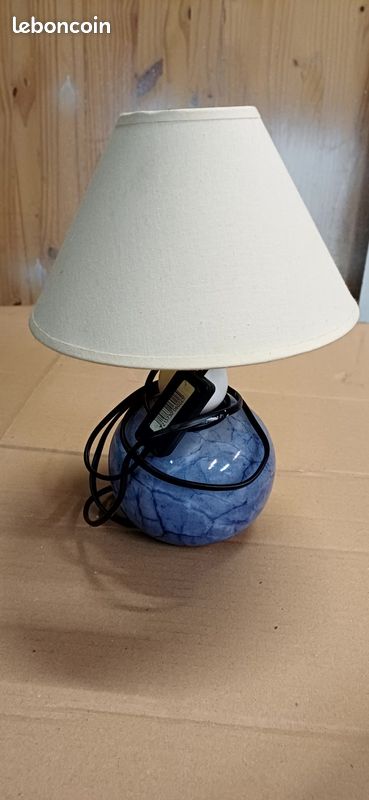 LOT lampes de chevet albâtre bleu (image 1)