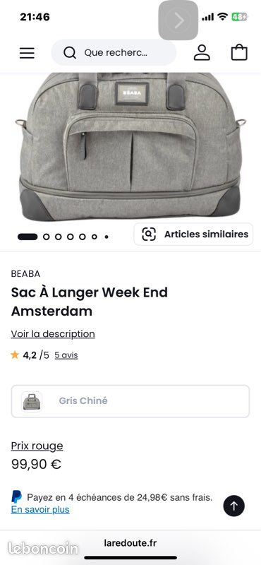 Langer Beaba Sac Ã Langer BÃ©bÃ© Sac à Langer Sydney Play Print Grey
