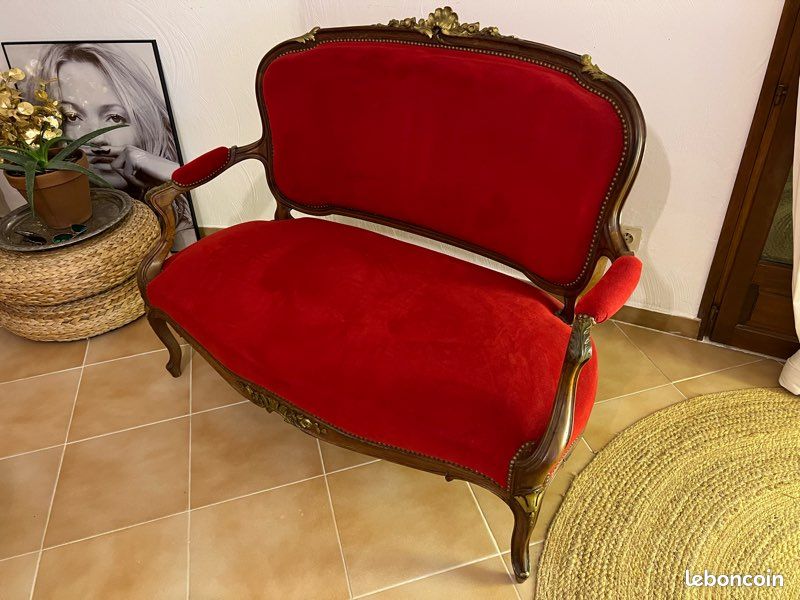 Banquette 2 places Louis XV excellent état (image 1)