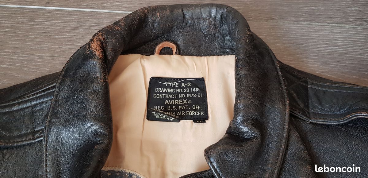 Blouson Aviateur US WW2 Avirex - Belle Repro En Cuir, Taille 42, Marron