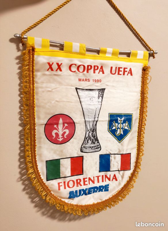 AJ Auxerre AJA coupe d'Europe rare lot grand fanion vintage football