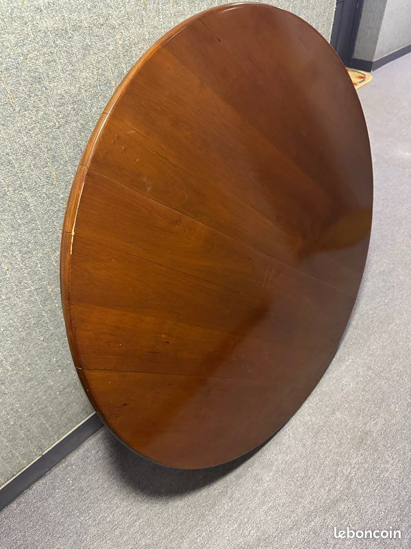 Plateau table ronde en bois massif avec rallonges (image 4)