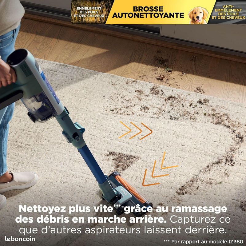 Aspirateur balais Shark PowerDetect Speed (Sans fil, manche pliable, détection auto, REF IA1243FR) - Électroménager