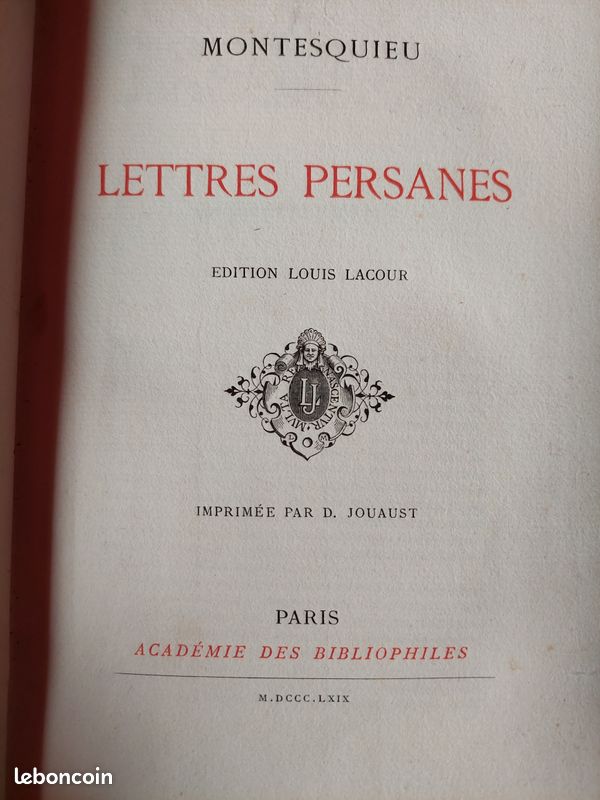 Lettres persanes 1869 (image 2)