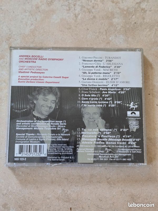 CD Andrea Bocelli voyage italien (image 2)