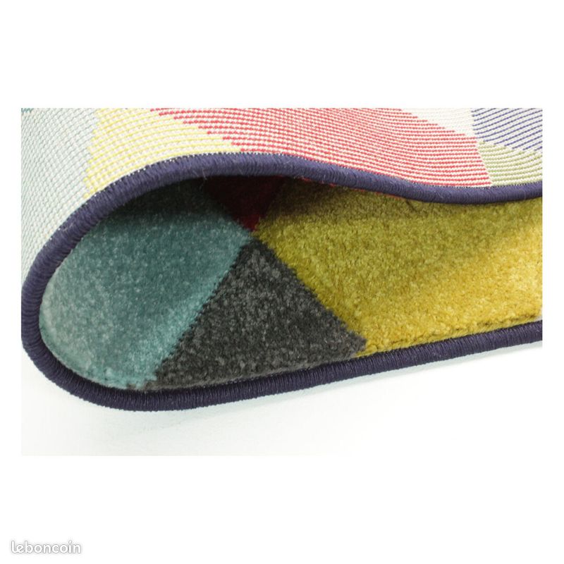 Tapis multicolore moderne rectangle à courtes mèches Rhumba Multicolore 120x170 (image 3)