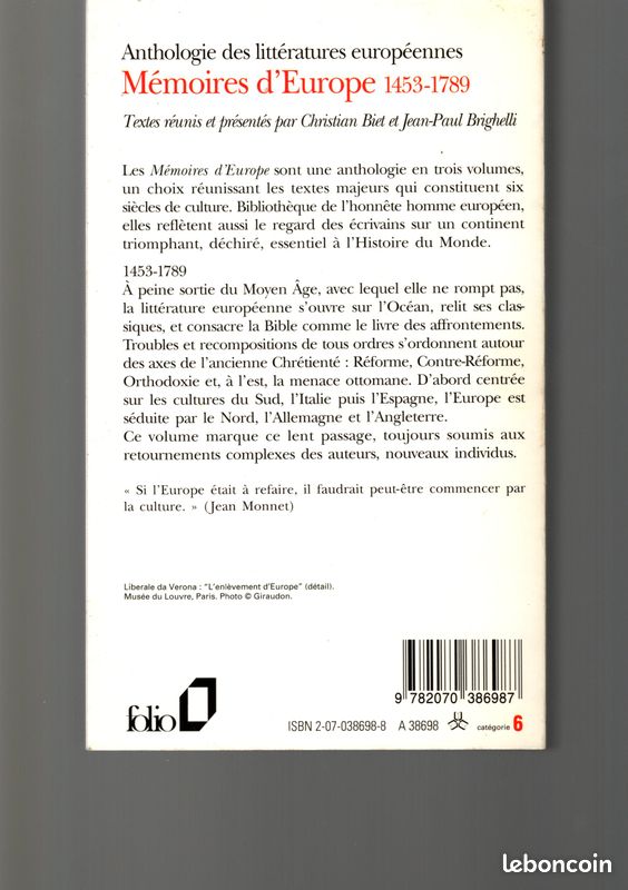 Anthologie Mémoires d'Europe Tomes 1, 2 et 3 (image 4)