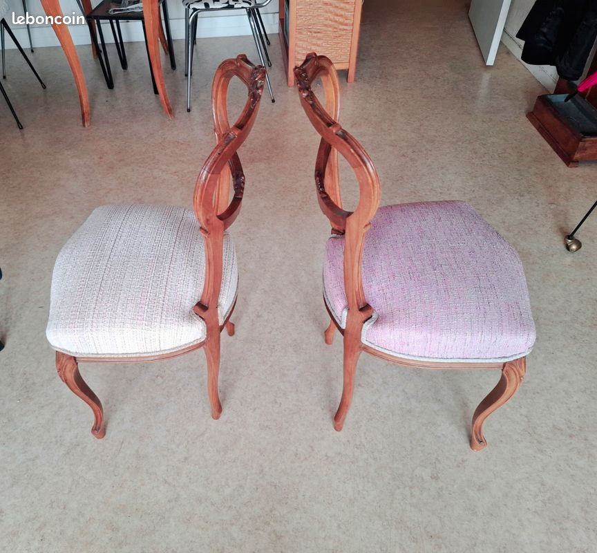 Paire de chaises de chambre de style Louis XV, entièrement restaurées (image 4)