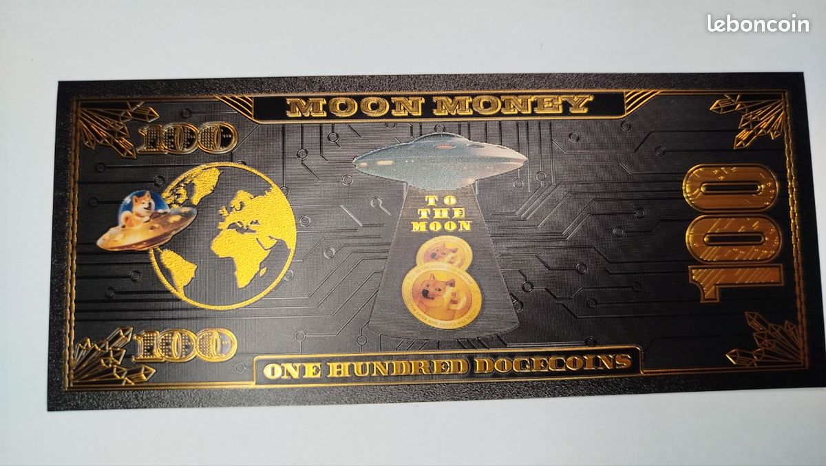 Billet 100 DogeCoin Doge plaqué or collection - Collection