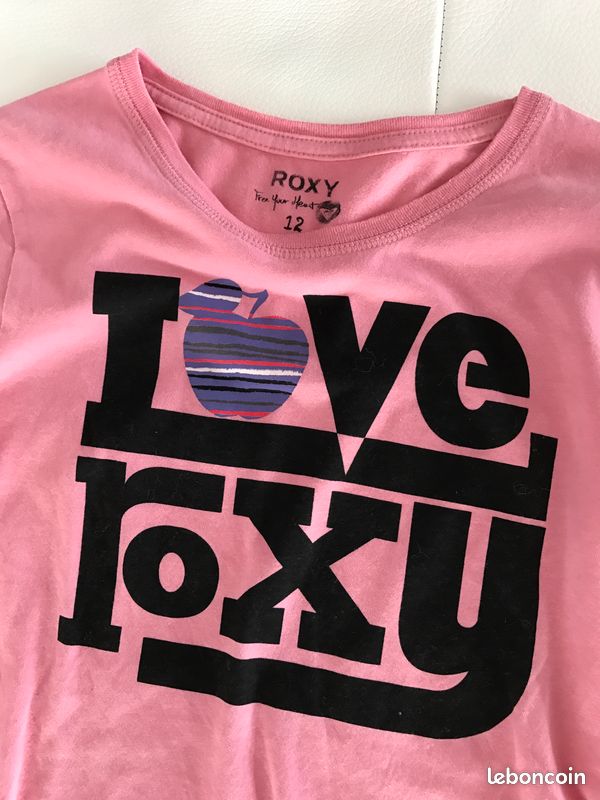 Tee shirt roxy rose état neuf (image 2)