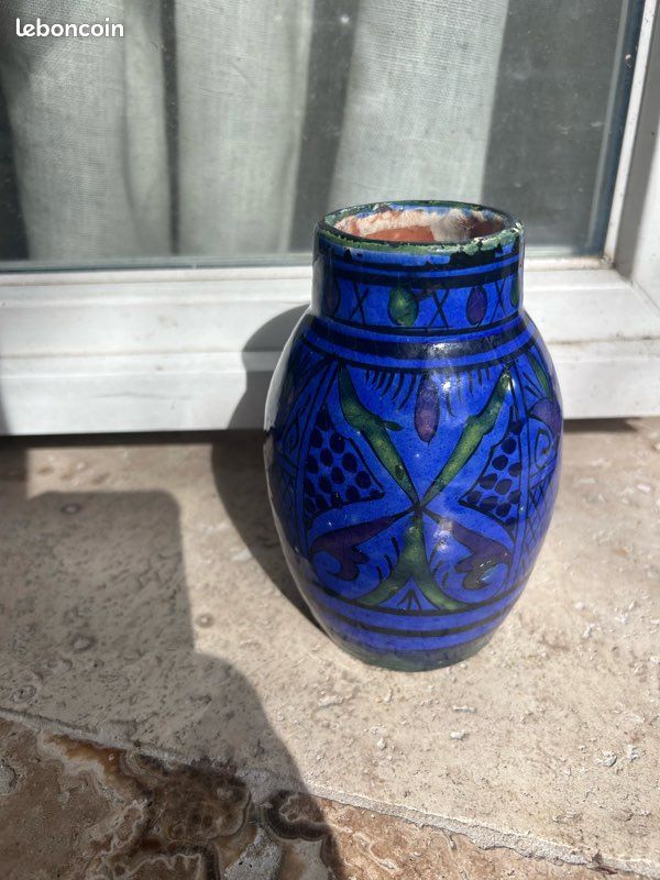 Poterie berbère marocaine bleu cobalt (image 2)