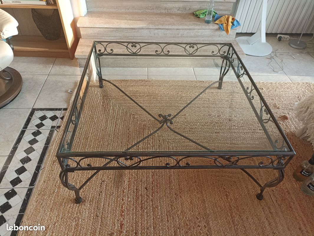 Table basse fer forgé (image 1)