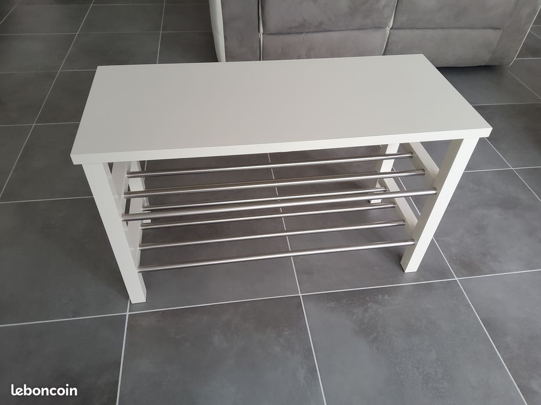 Meuble à chaussures banc blanc (image 2)