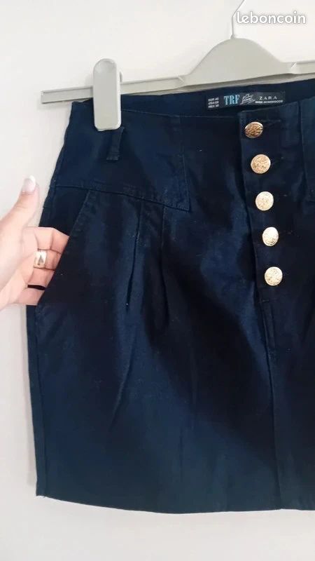 Mini-jupe ZARA WOMAN Taille 40 - Bleu Décontracté Style Streetwear - Occasion Très Bon état