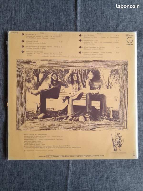 DISQUE VINYLE 33 Tours Harmonium – Harmonium (France, 1974) (image 2)