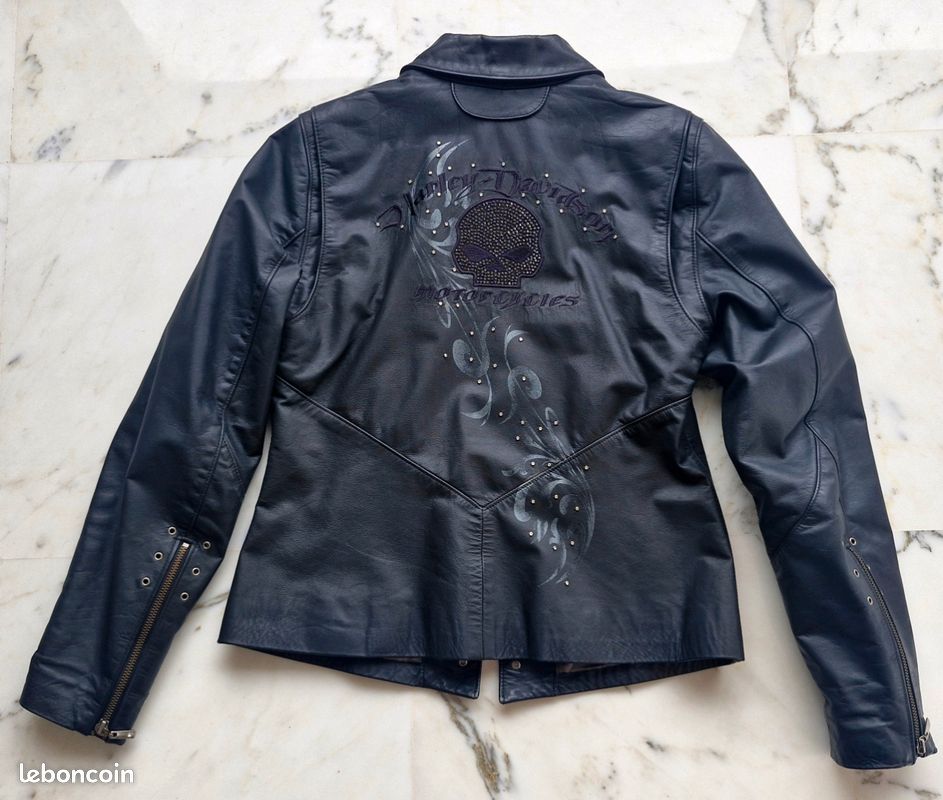 Veste à Capuche Femme Harley-Davidson – Ailes Gothiques Strass, Noir, Taille XL