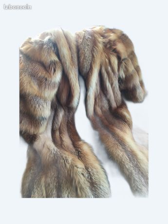Manteau Court En Fourrure Renard - Taille 36 - Neuf Sans étiquettes - Couleur Beige - Marque Giovanni Paris