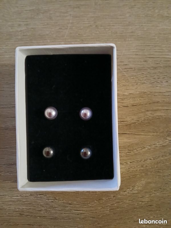 Duo boucles d'oreilles perles (image 1)