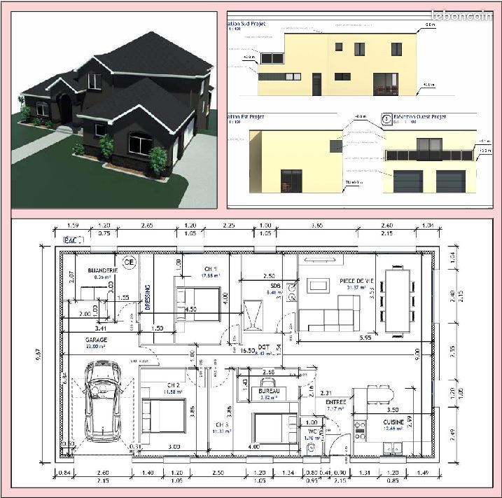 Plans maison permis de construire (H/F/X) (image 4)