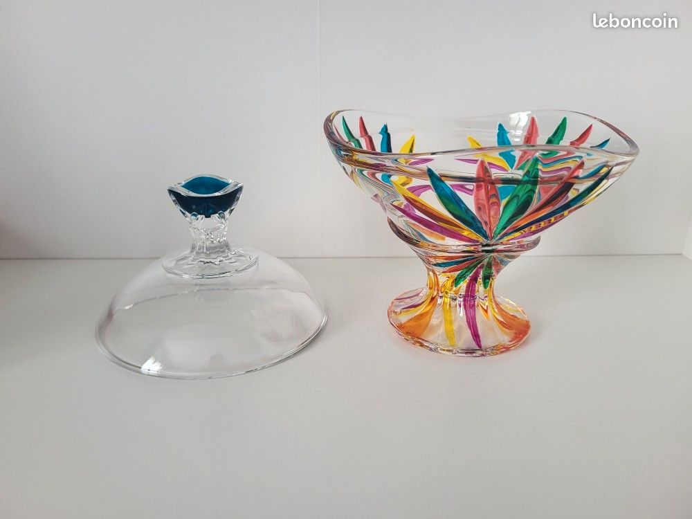 Bonbonnière en cristal multicolore (image 3)