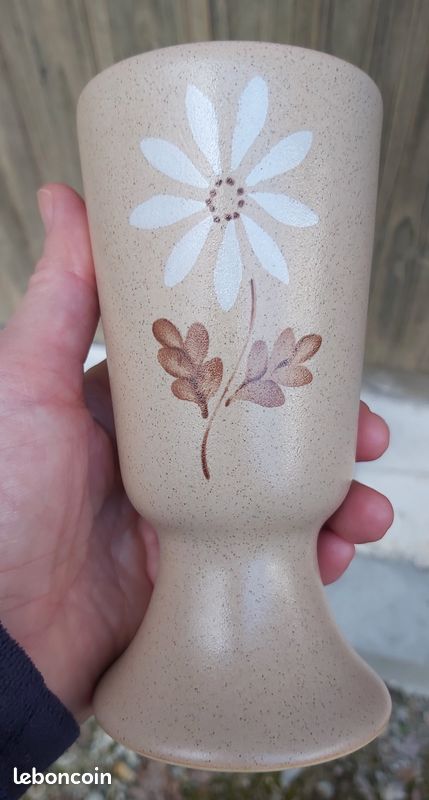 Lot de 6 mazagrans ou mugs en grès fleuri - Motif marguerite (image 3)